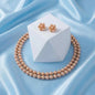Multilayer Golden Brown Pearl Set With Earrings (Pack of 1)