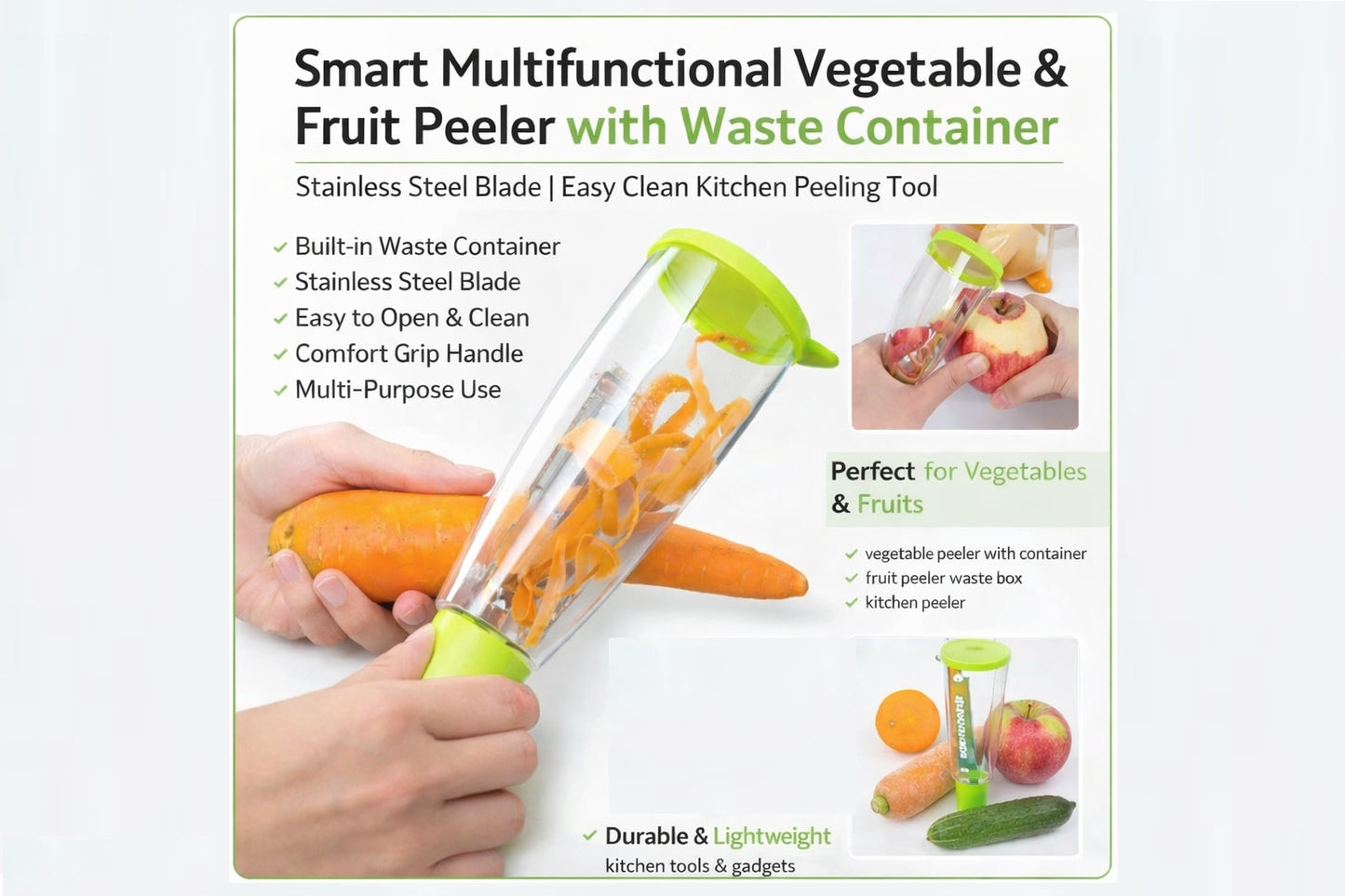 Smart Multifunctional Vegetable / Fruit Peeler for Kitchen
