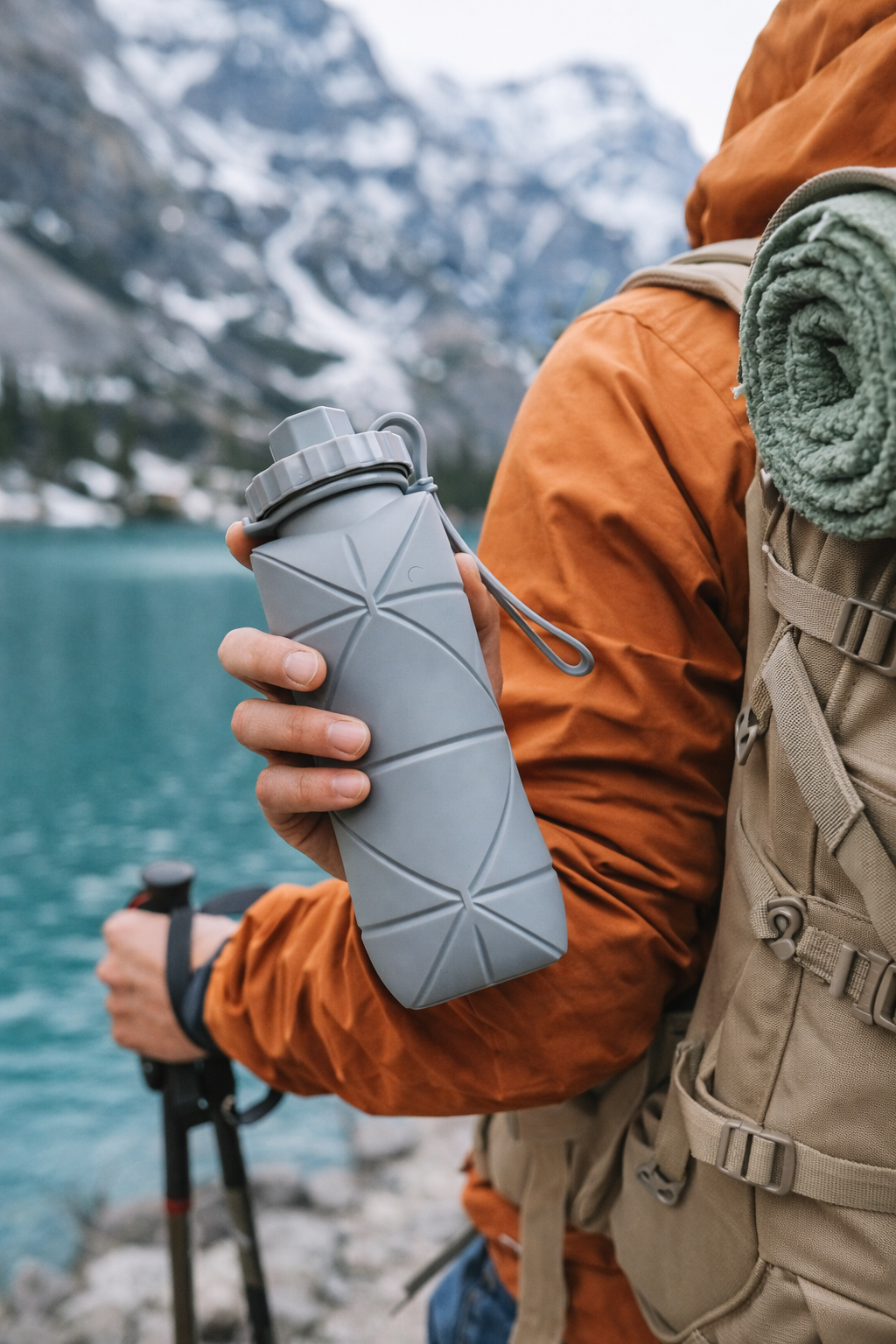 Foldable Silicone Water Bottle 600ml