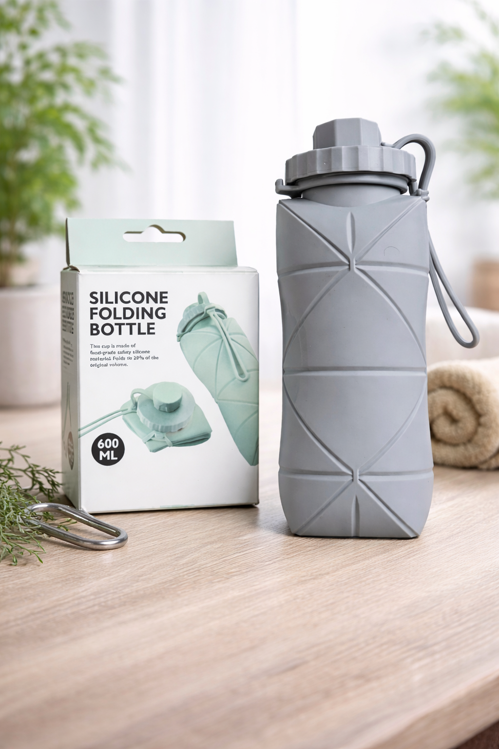 Foldable Silicone Water Bottle 600ml